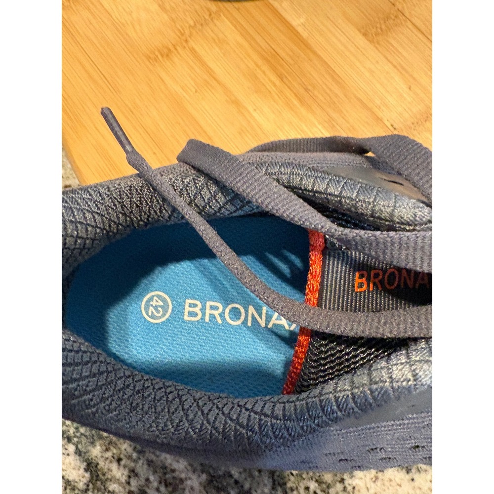 Bronax Mens Road Running Shoes Grey Orange Mesh Athletic Sneakers Size EU 42 - Picture 7 of 9